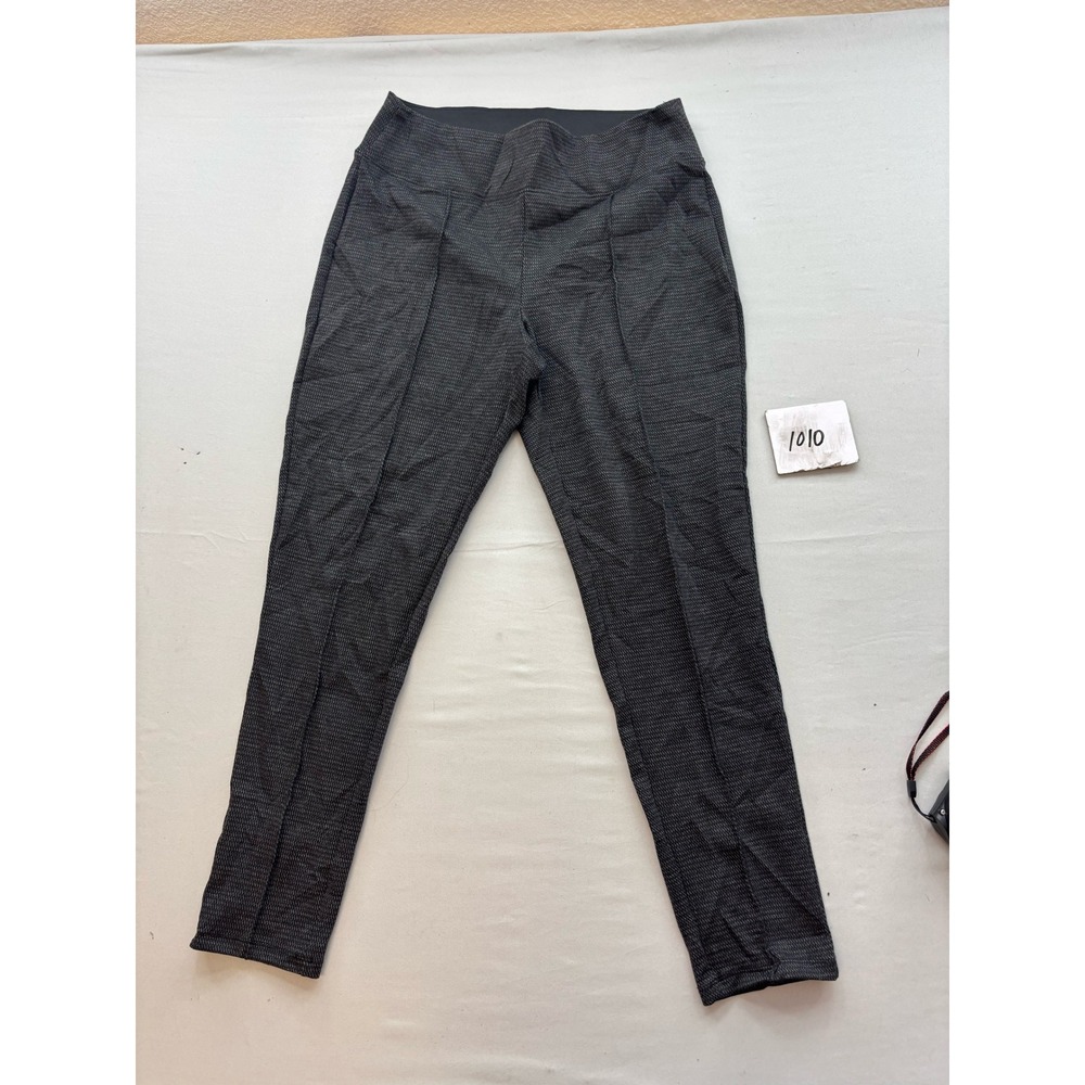 Nine West Womens Gray Textured Pull On Leggings Size L Front Seam Trousers
